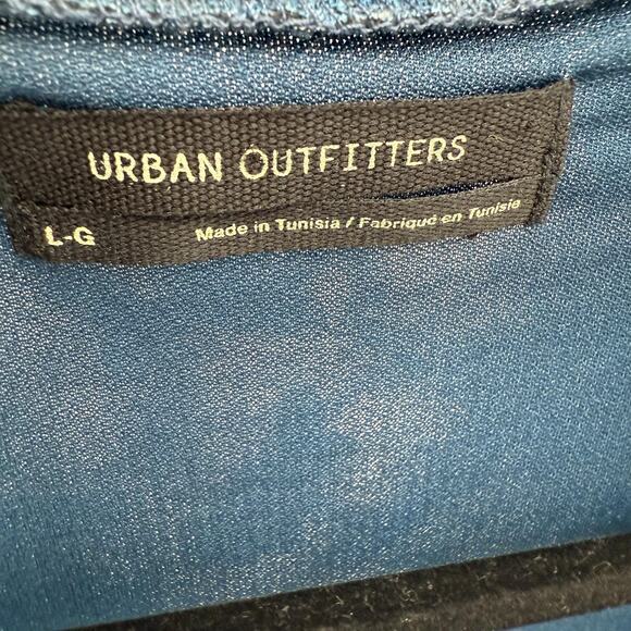 Urban Outfitters Dress Womens Large Tie Dye Short Sleeve Collared Wrap Mesh - Picture 5 of 10